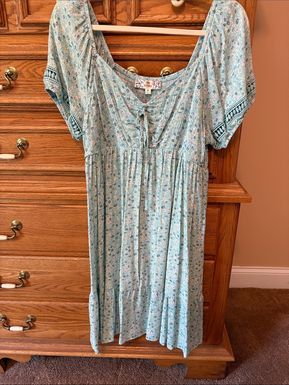 Pink Republic Light Blue Floral Midi Dress